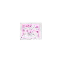 BÉLGICA (2001). Emblema postal (1). ATM usado (0,01)