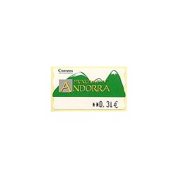 ANDORRA (2008). Montañas verdes- 5. LF-5E. ATM nuevo (0,31)