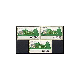 ANDORRA. Montañas verdes- 4. EUR-5E-0446. Serie 3 val. (2005)