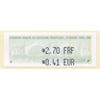 2001. Féd. Française Assoc. Philatéliques - 74e Congrès - Tours